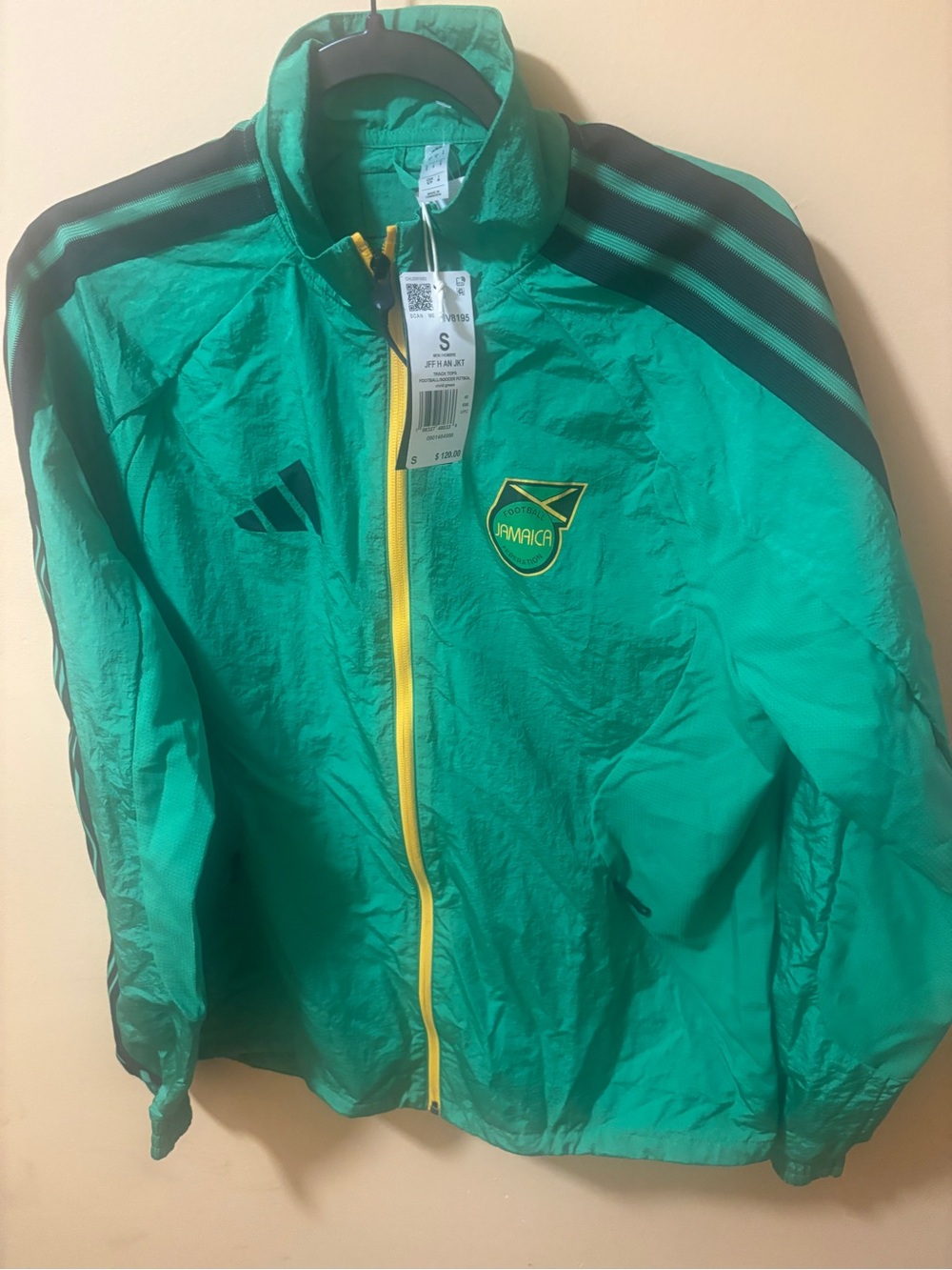 adidas  Green  Jacket with Yellow Zip
